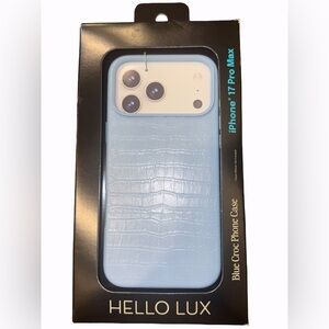 Hello Lux iPhone 17 Pro Max Light Blue Croc Phone Case
New In Box